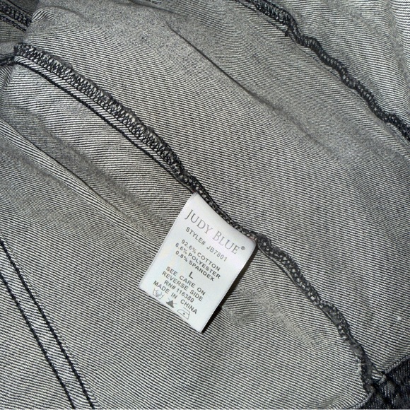 Judy Blue Dark Gray Denim fringe Jacket - Picture 4 of 4
